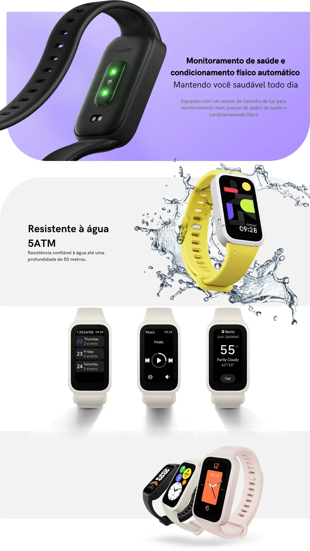 Xiaomi Smart Band 9 Active-TFT Screen Fitness Bracelet, Health Monitoring and Long Lasting Battery