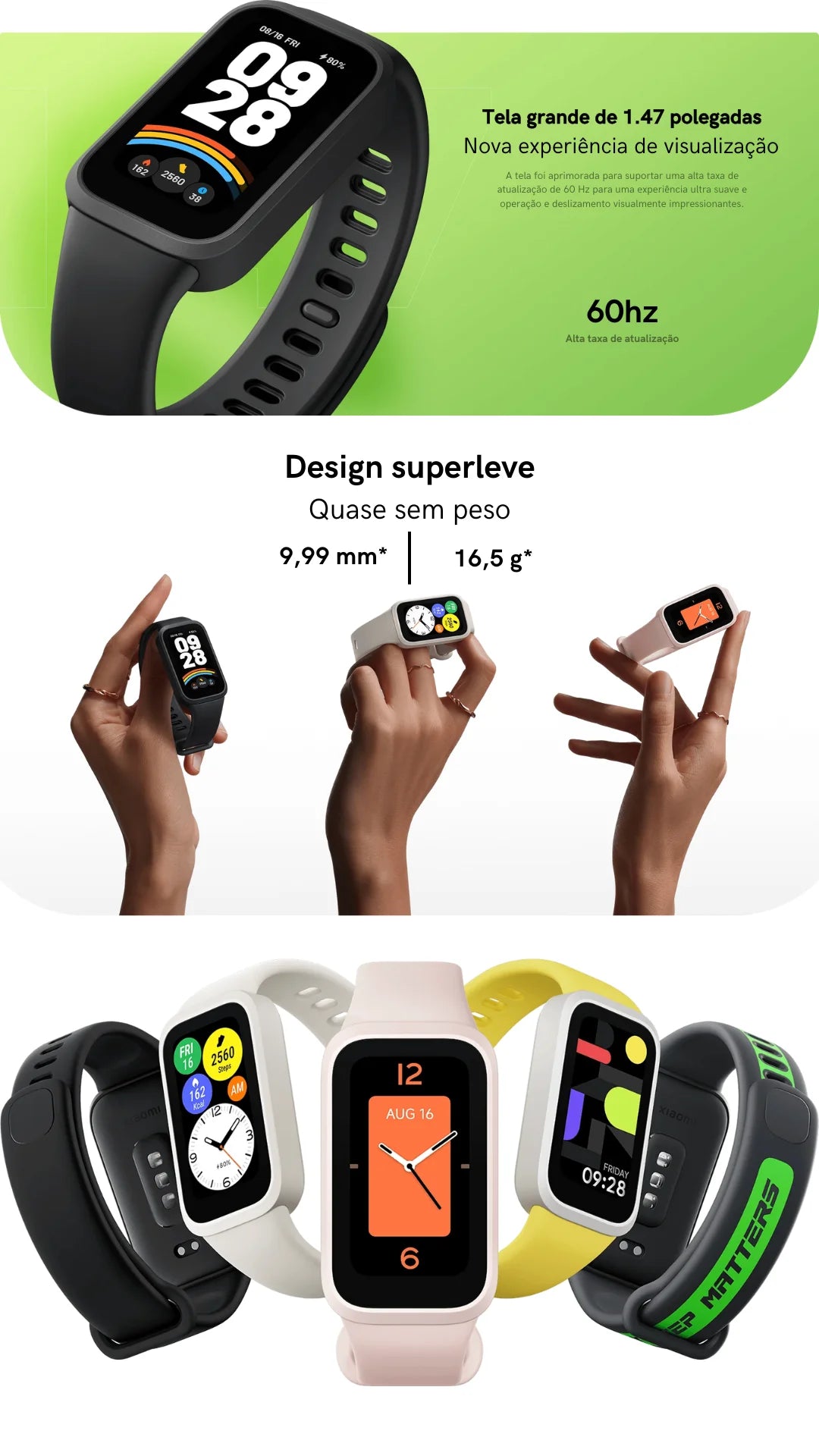 Xiaomi Smart Band 9 Active-TFT Screen Fitness Bracelet, Health Monitoring and Long Lasting Battery