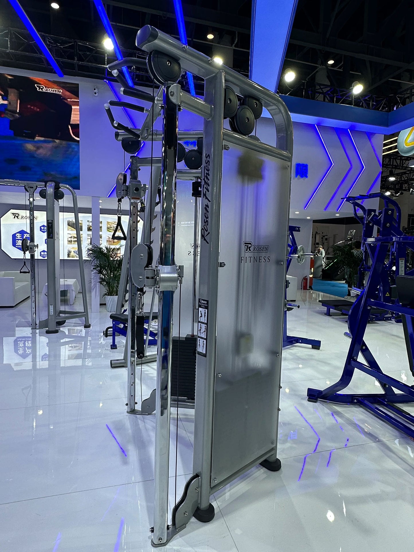 Source Factory Indoor Workout ROSEN Fitness Equipment Bodybuilding Galvanized Steel Dual Adjustable Pulley for Gym Centre