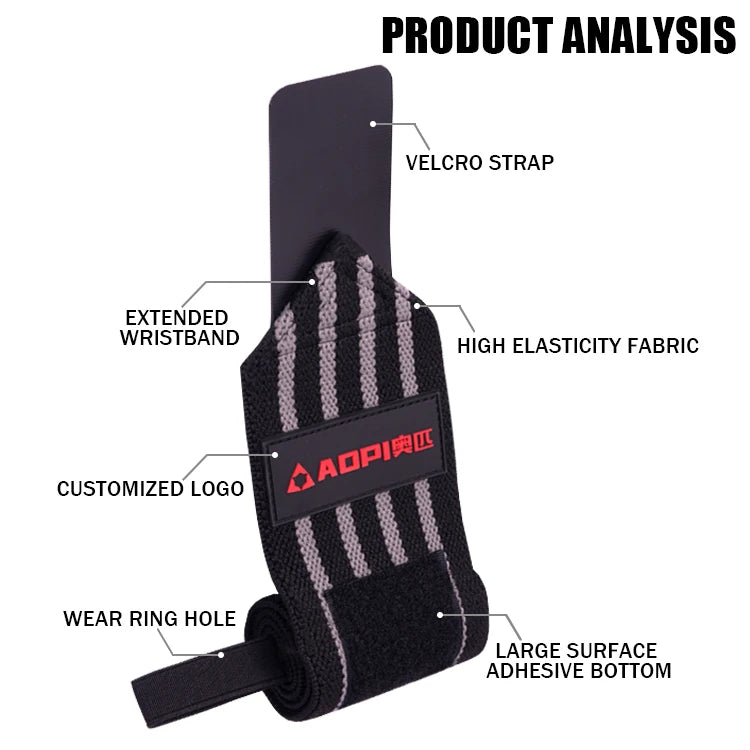 Adjustable Fitness Weight Lifting Training Wrist Brace Sports Sweat Band Polyester Cotton High Elasticity Wrist Guard