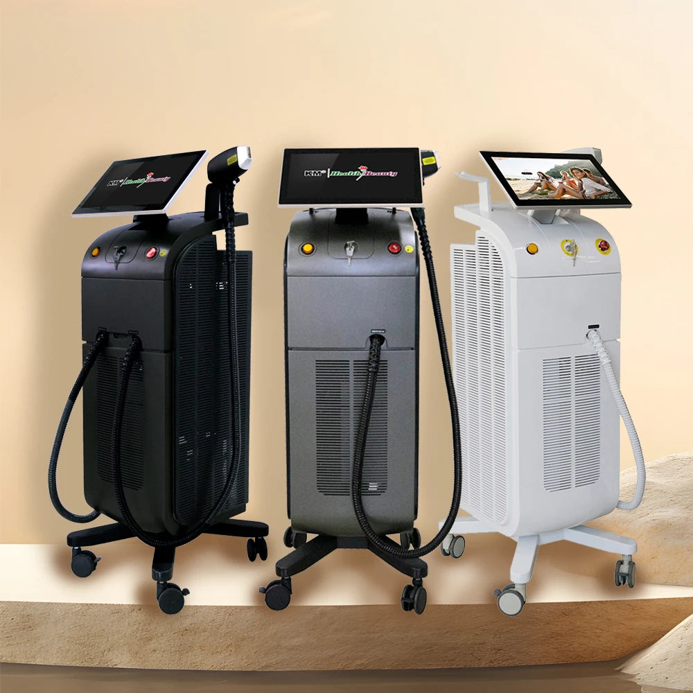 KM Triple Wave Ice Titanium Platinum/ 4 Waves 755 1064 808 940nm Diode Laser Hair Removal/alexandrite Laser Hair Removal Machine