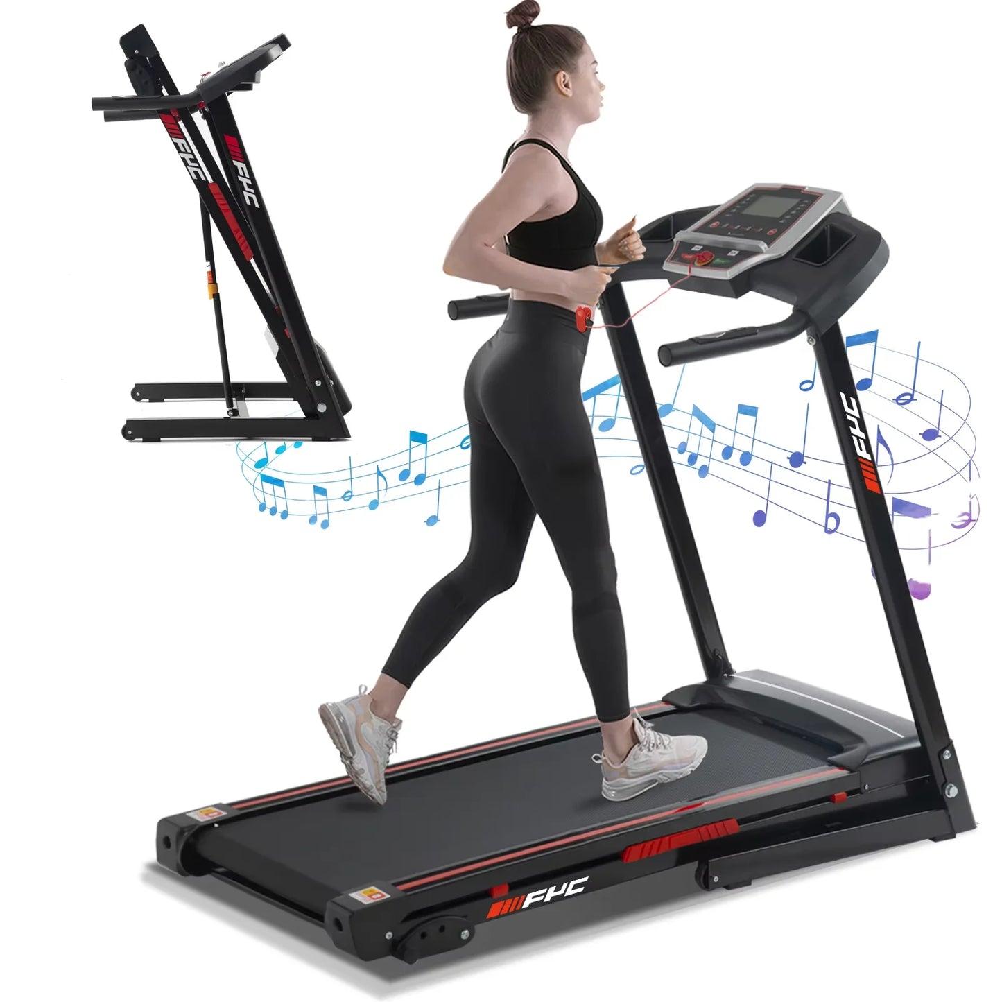 KREEDA Compact Home Use Fitness Running Machine Quiet Electric Treadmill with LCD Screen Foldable Design for Home Use
