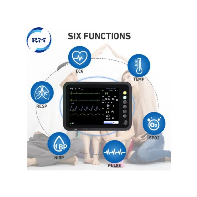 Multi-Parameters 12.1" Touch Screen Patient Monitor with SpO2/EtCO2/NIBP Hospital Monitor with Central Monitoring Function