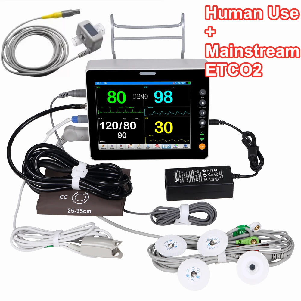 Clinic & Hospital Use 8-Inch Portable Patient Monitor Multi-Parameter Medical Emergency Equipment Electric Power Source