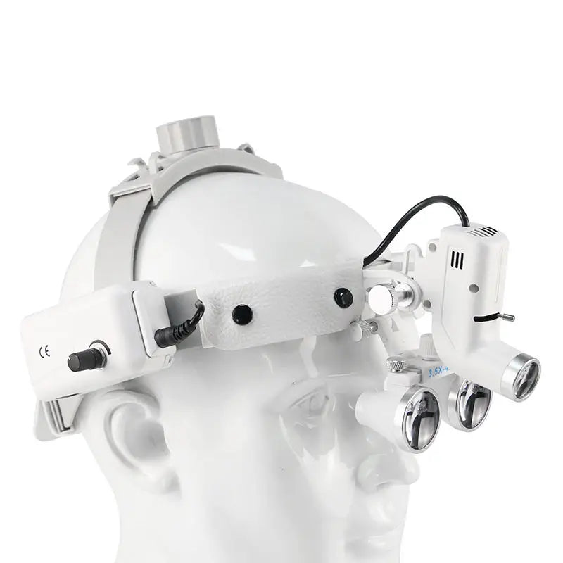 2.5/3.5X 5W Lamp Headband Ajustable Dentist Surgical Headlamp Working Distance 320mm-420mm Dental LED Headlight Binocular Loupes