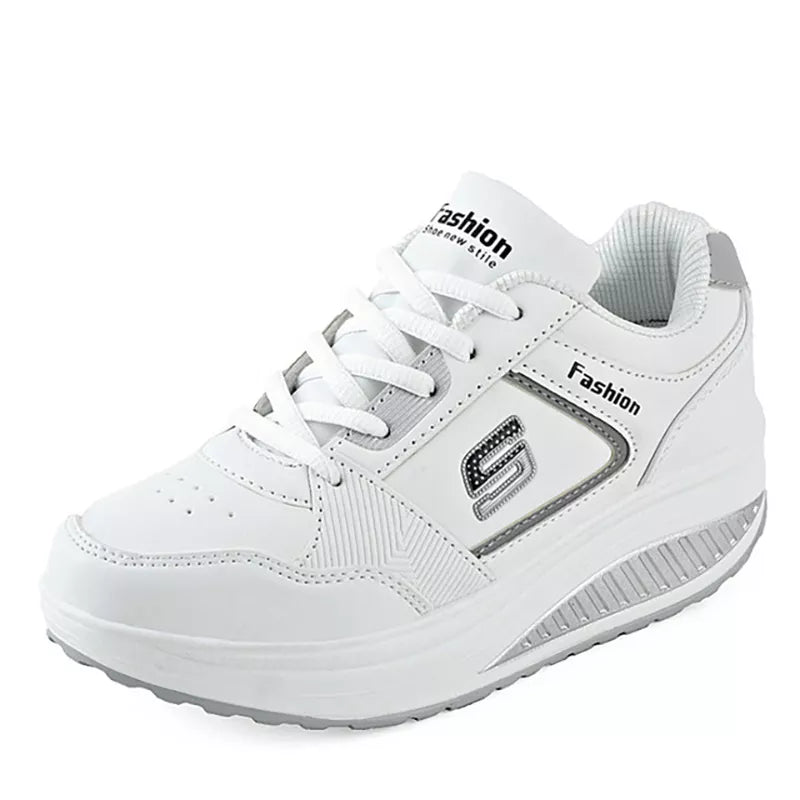 Ladies White Sneakers Platform Wedges Trainers Women Running Shoes Zapatillas De Deporte Chunky