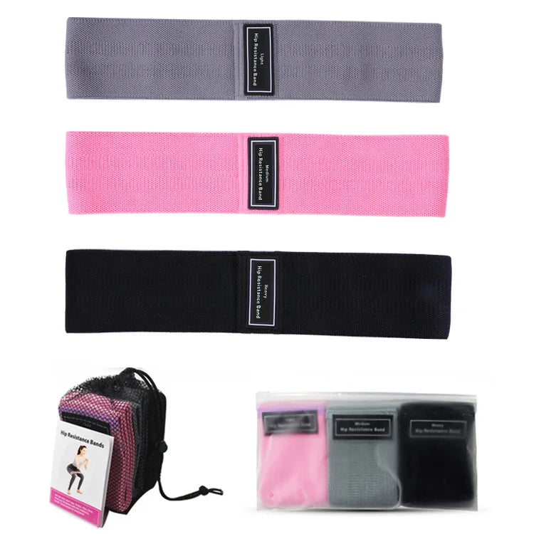 2024 New Arrival Home Workout Fitness Custom Logo Elastic Fabric Non Slip Rubber Hip Booty Yoga Resistance Band