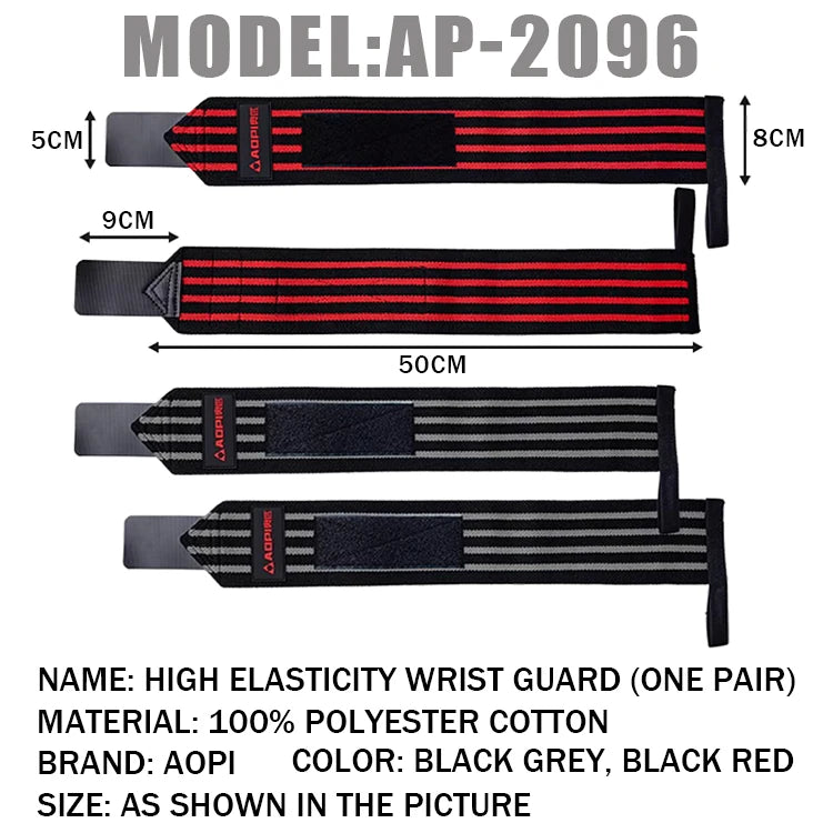 Adjustable Fitness Weight Lifting Training Wrist Brace Sports Sweat Band Polyester Cotton High Elasticity Wrist Guard
