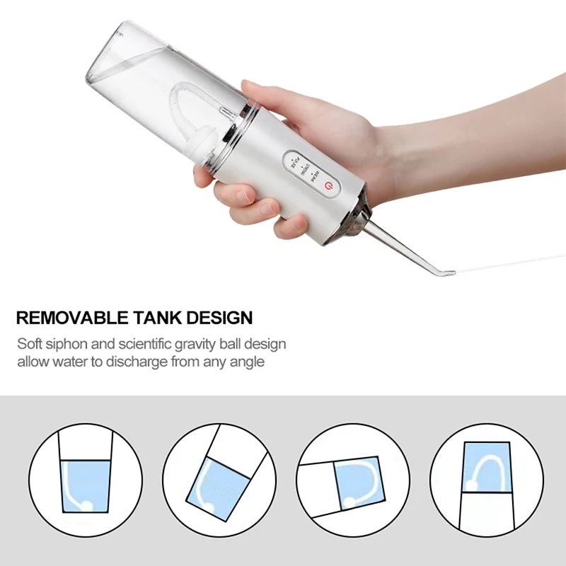 Oral Irrigator +4 Jets 3 Mode USB Rechargeable Water Flosser Portable Dental Water Jet Waterproof Irrigator Dental Teeth Cleaner