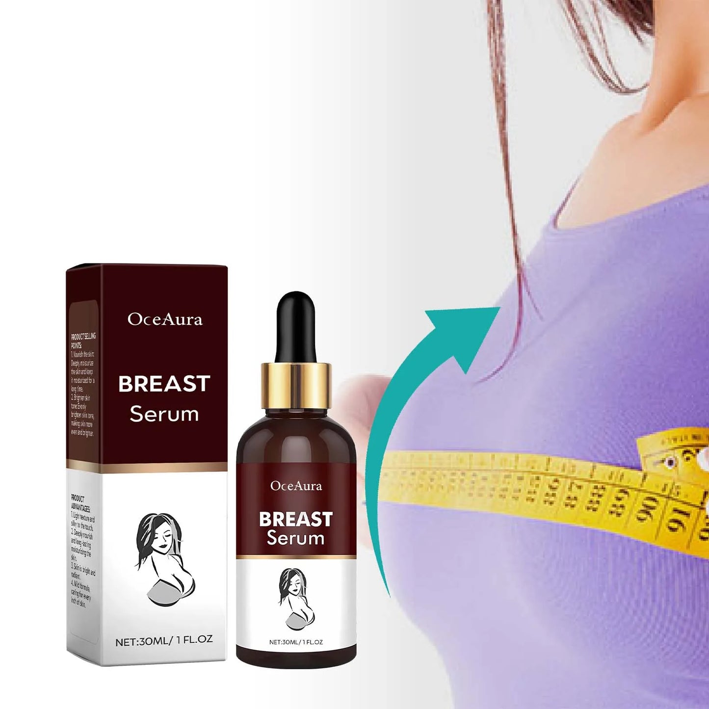 OceAura Volumizing Firming and Nourishing Chest Massage Serum a Brightening Lotion for Breast Beauty