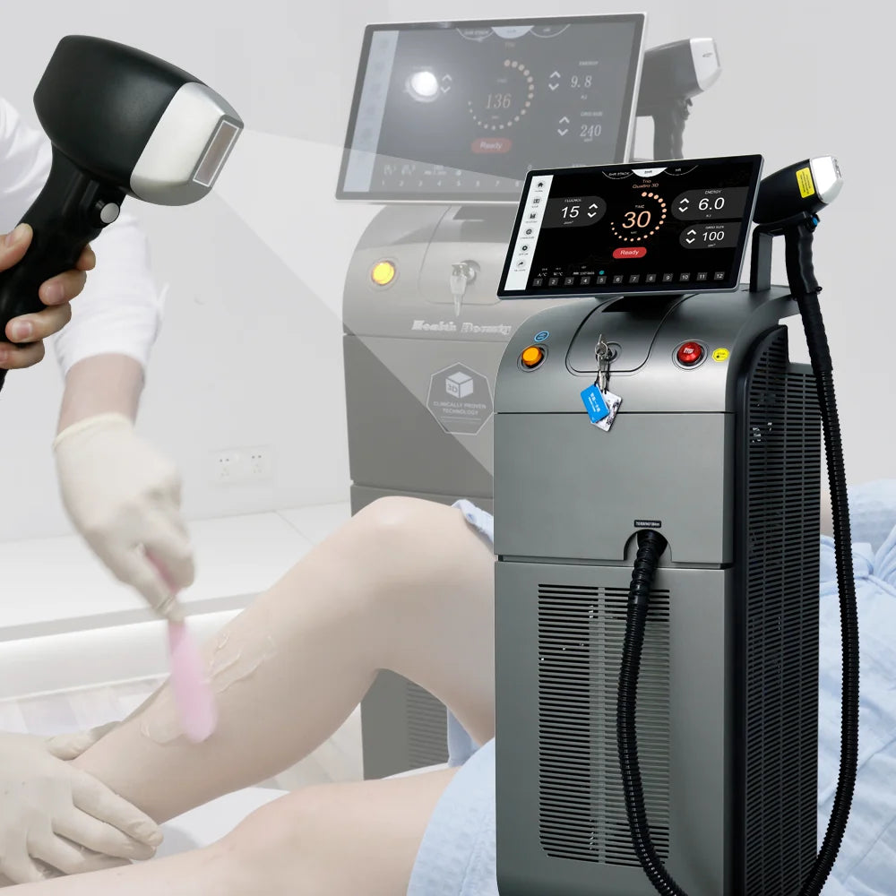 KM Triple Wave Ice Titanium Platinum/ 4 Waves 755 1064 808 940nm Diode Laser Hair Removal/alexandrite Laser Hair Removal Machine
