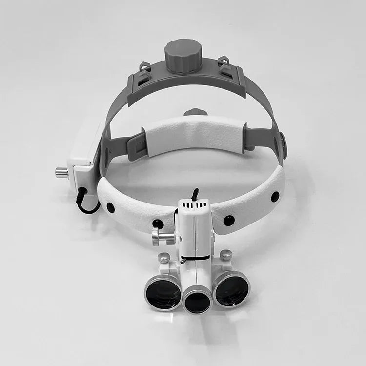 2.5/3.5X 5W Lamp Headband Ajustable Dentist Surgical Headlamp Working Distance 320mm-420mm Dental LED Headlight Binocular Loupes