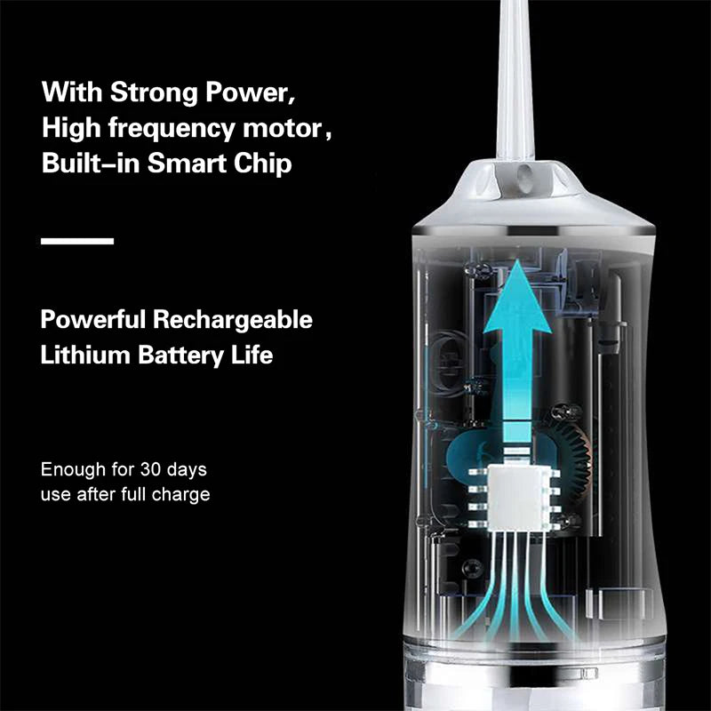 Oral Irrigator +4 Jets 3 Mode USB Rechargeable Water Flosser Portable Dental Water Jet Waterproof Irrigator Dental Teeth Cleaner
