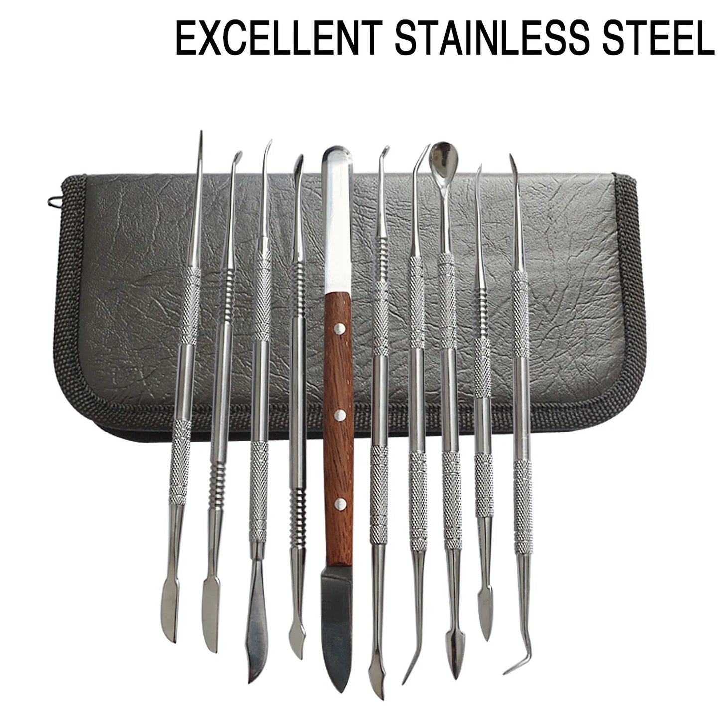 10PCS Dental Lab Stainless Steel Wax Carving Tool Set Dentist Sculpture Knife Dentistry Instrument