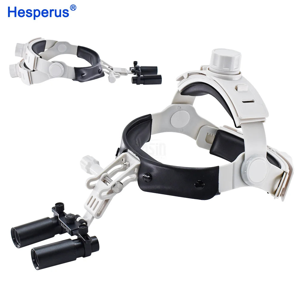 5X / 6X Dental Magnifier Binocular Kepler Loupes Headband Adjustable with LED Headlight 5W Dentist Surgical Headlamp Tools