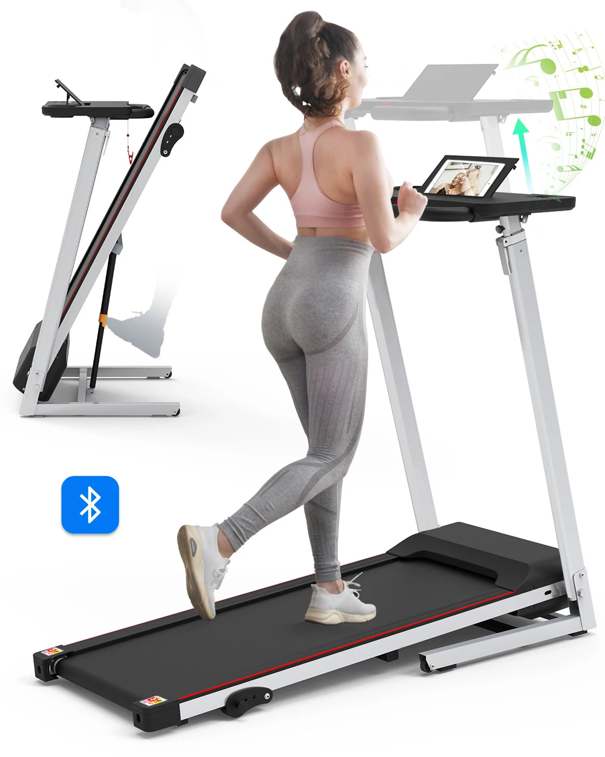 Smart Fitness Exercise Treadmill Running Walking Pad LED Display Portable Running Machine With Handle Treadmill