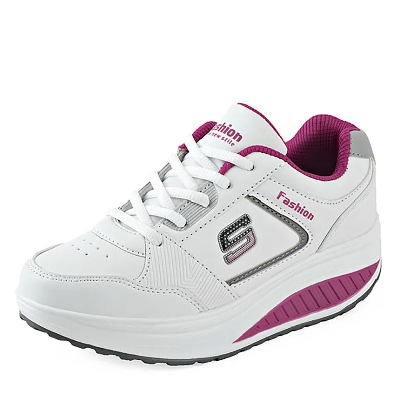 Ladies White Sneakers Platform Wedges Trainers Women Running Shoes Zapatillas De Deporte Chunky