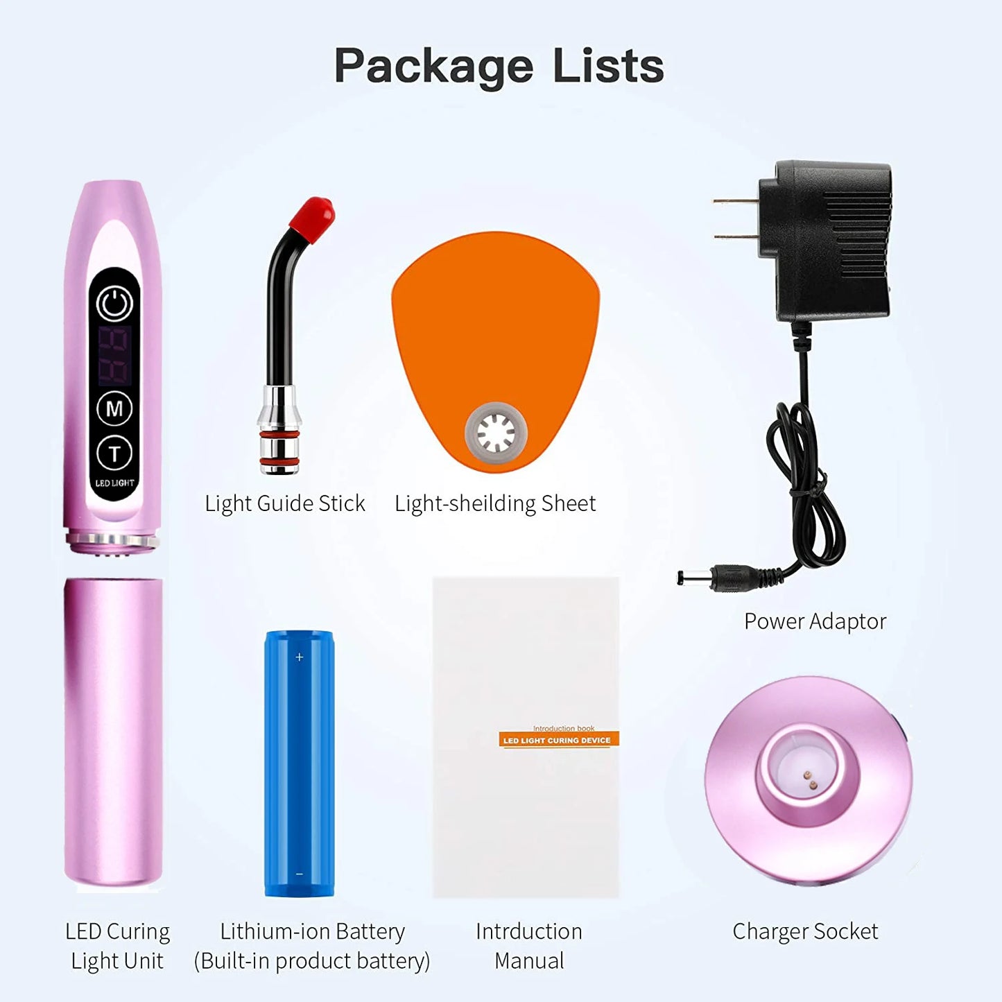 New Dental Wireless LED Curing Light Cure Lamp Pink Dental Product Dentist Tool Kits Orthodontic Use