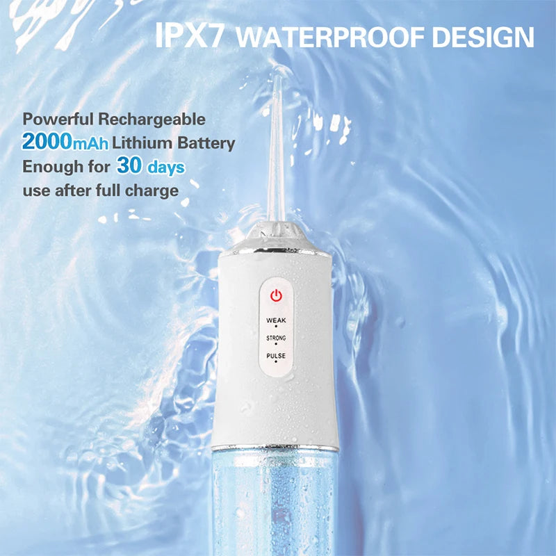 Oral Irrigator +4 Jets 3 Mode USB Rechargeable Water Flosser Portable Dental Water Jet Waterproof Irrigator Dental Teeth Cleaner