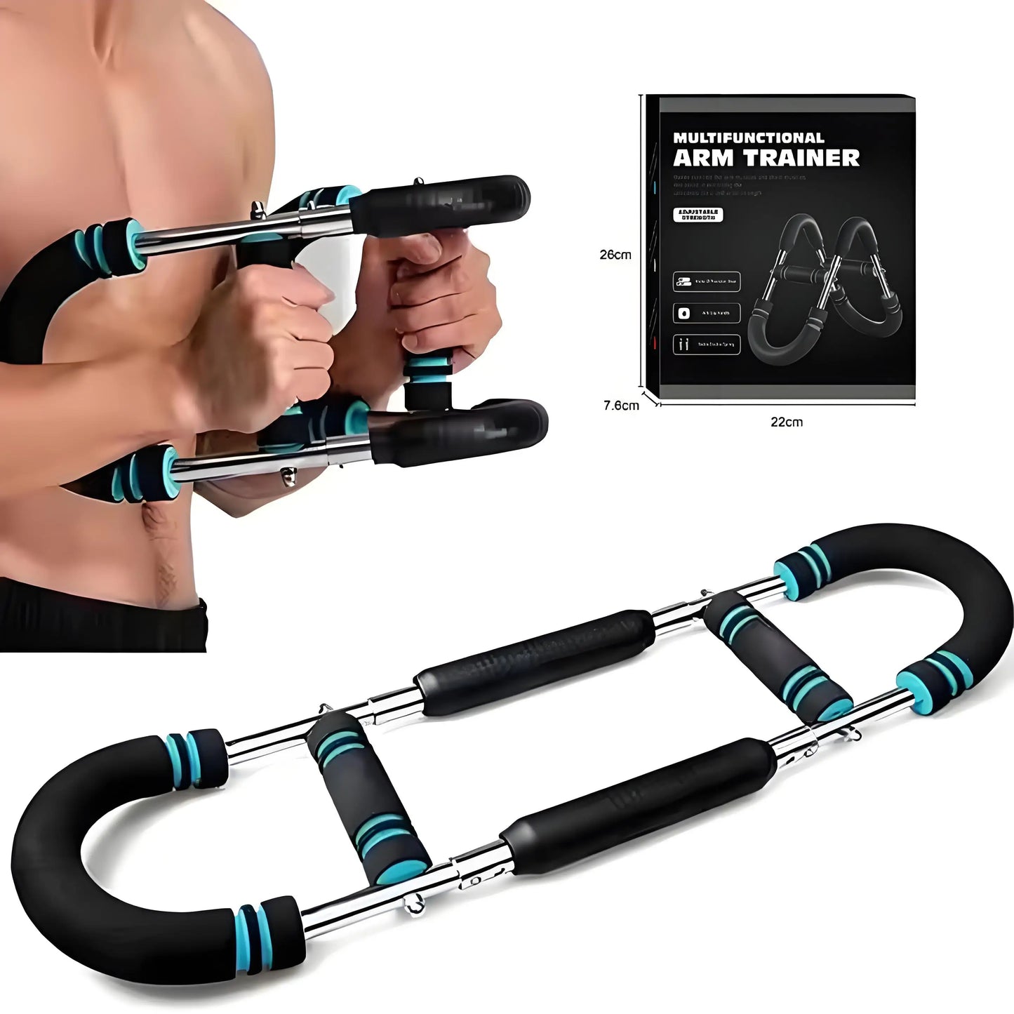 Adjustable 30KG-50KG Power Wrists Trainer Twister Arm Exerciser for Strength Cardio Training Full-Body Combo Spring Bars for Men
