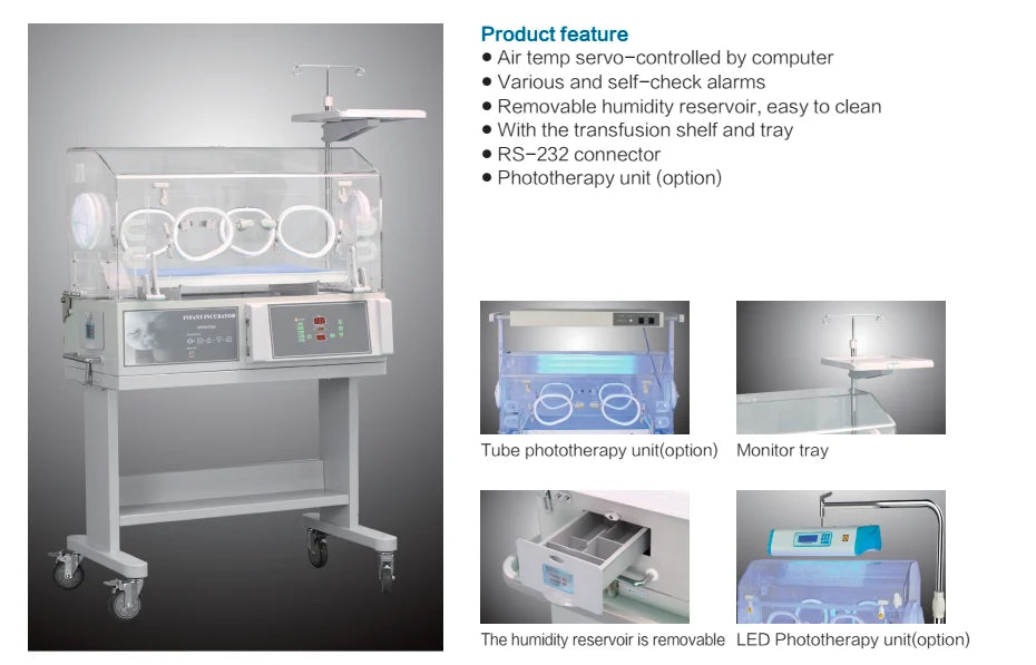 3000AG ICU Care Equipment Baby Warmer Incubatosr Hospital Equipment High Quality Infant Incubator Infant Newborn Incubator