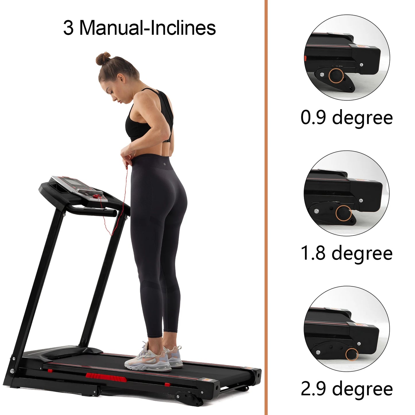 KREEDA Compact Home Use Fitness Running Machine Quiet Electric Treadmill with LCD Screen Foldable Design for Home Use
