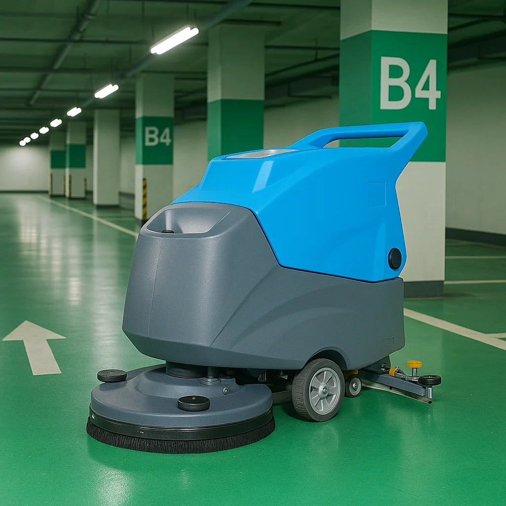 KUER Wholesale 21 Inch Floor Scrubber Cleaning Machine 55L Mini Auto Scrubber Floor Cleaning Machine for Hospital