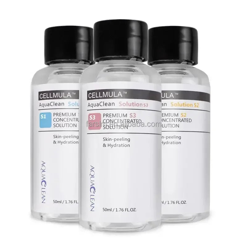 Korea Aqua Peel Solution ABC 3 Bottles Hydra Dermabrasion Facial Cleansing Blackhead Liquid for Deep Cleaning