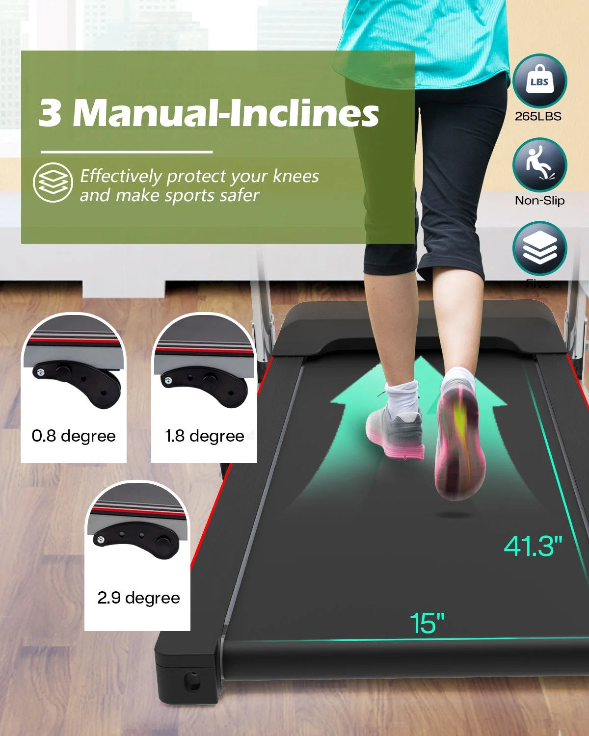 Smart Fitness Exercise Treadmill Running Walking Pad LED Display Portable Running Machine With Handle Treadmill