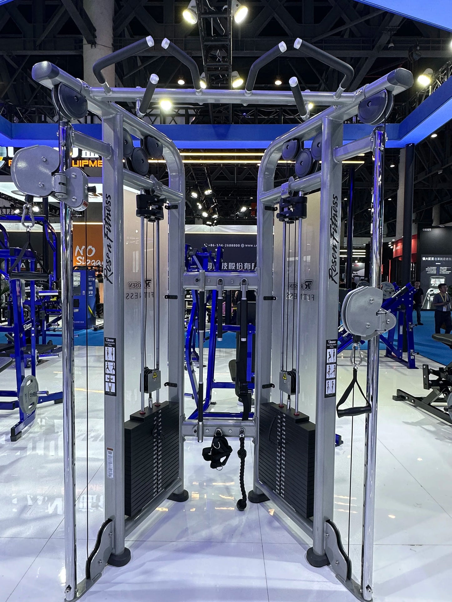 Source Factory Indoor Workout ROSEN Fitness Equipment Bodybuilding Galvanized Steel Dual Adjustable Pulley for Gym Centre