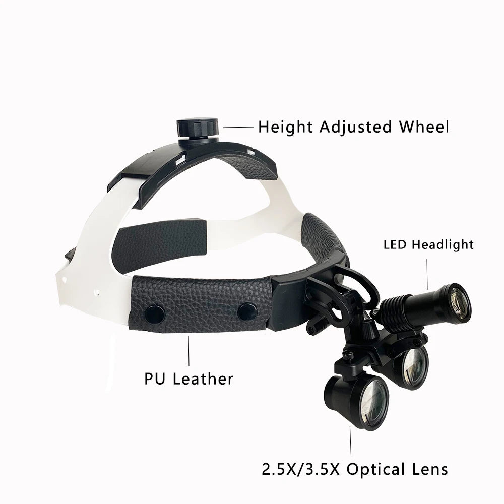2.5X/3.5X Dental Binocular Magnifier Headlight Magnifying Glasses Dentist Tool Dental Instrument