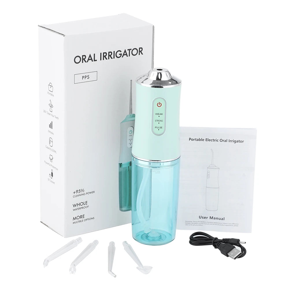 Oral Irrigator +4 Jets 3 Mode USB Rechargeable Water Flosser Portable Dental Water Jet Waterproof Irrigator Dental Teeth Cleaner
