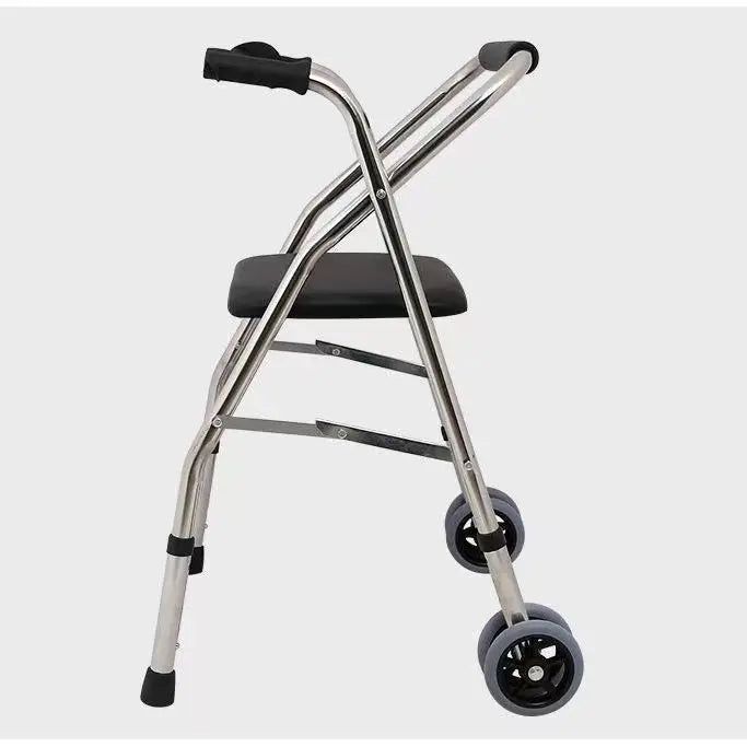 Two-Wheeled Walker for Elderly and Disabled Foldable Standing Frame for Older People's Walking Sticks Medical Walking Aids