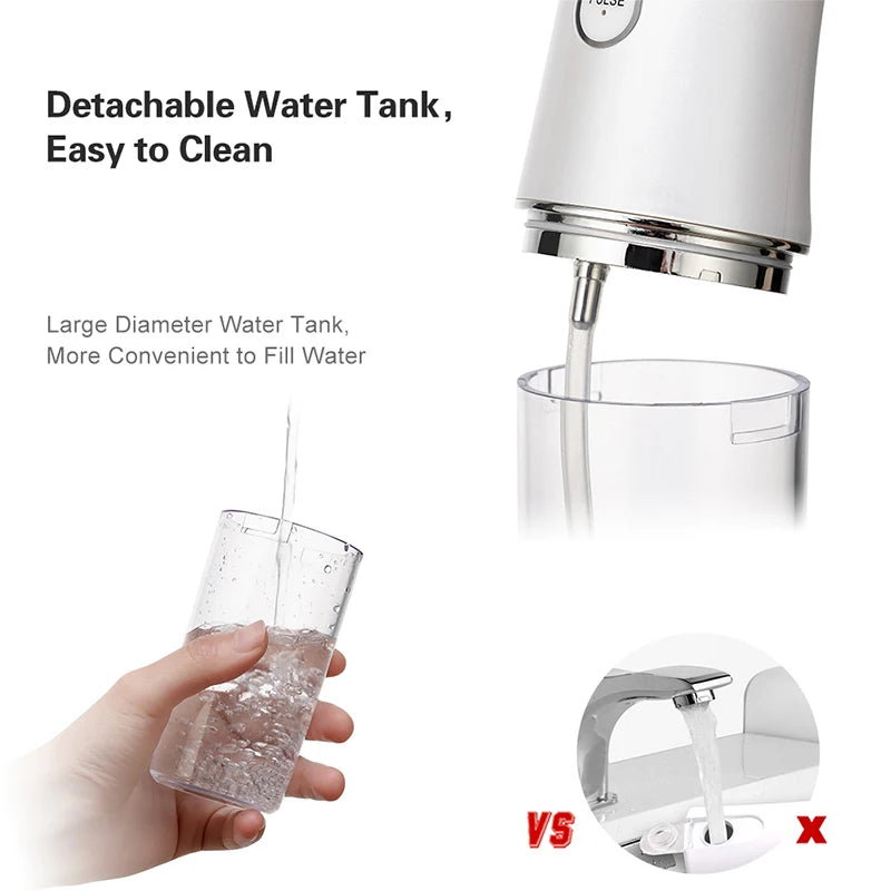 Oral Irrigator +4 Jets 3 Mode USB Rechargeable Water Flosser Portable Dental Water Jet Waterproof Irrigator Dental Teeth Cleaner