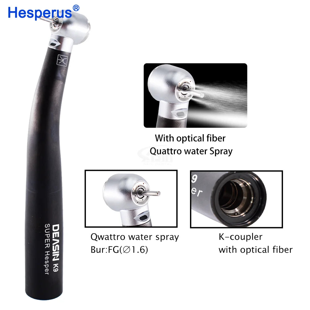 DEASIN Dental Fiber Optic Handpiece Torque Head Air Turbine Ceramic Bearing Dentist Tool Fit for KV Four Spray Torque Head