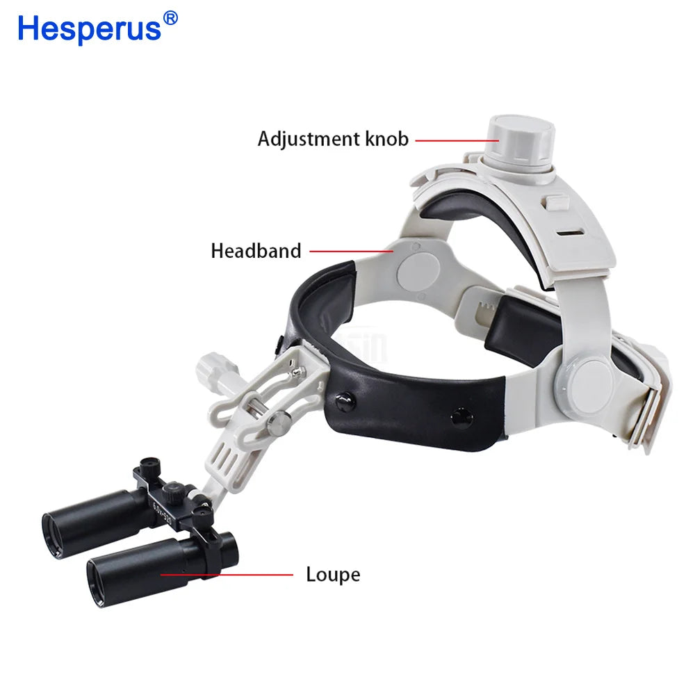 5X / 6X Dental Magnifier Binocular Kepler Loupes Headband Adjustable with LED Headlight 5W Dentist Surgical Headlamp Tools