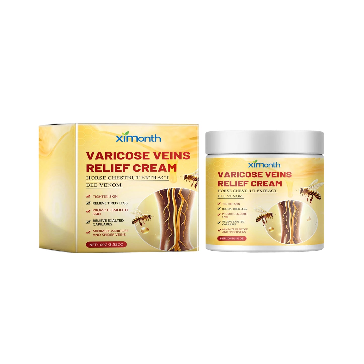 Ximonth Bee Venom IV Cream Plant Extract Cream to Alleviate Leg Fatigue and Enhance Venous Circulation