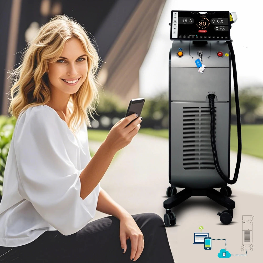 KM Triple Wave Ice Titanium Platinum/ 4 Waves 755 1064 808 940nm Diode Laser Hair Removal/alexandrite Laser Hair Removal Machine