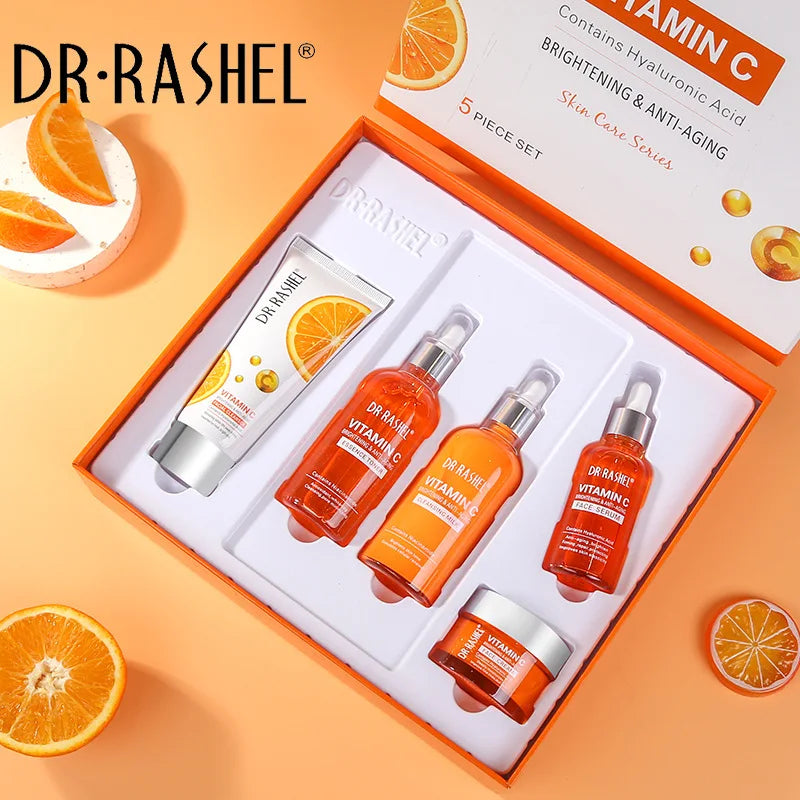 VC Facial Skin Care Set Cleanser Essence Moisturizing Cream Tender Skin Lotion Brightening Skin Tone