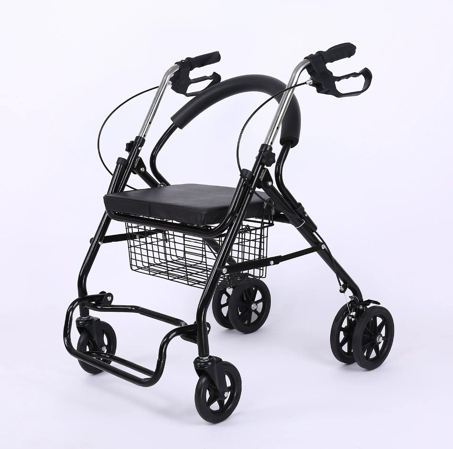 Elderly Products Medical Walker Elder Wheel Frame Walker Mobility Aluminum Alloy Hospital Two-button Folding walker