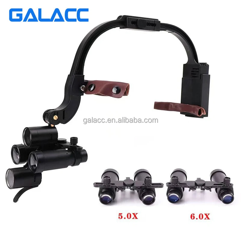 Dental Loupes 5x/6x Headband Adjustable Dentist Surgical Headlamp Dentistry Magnifier Dental Led Headlight Binocular Loupes