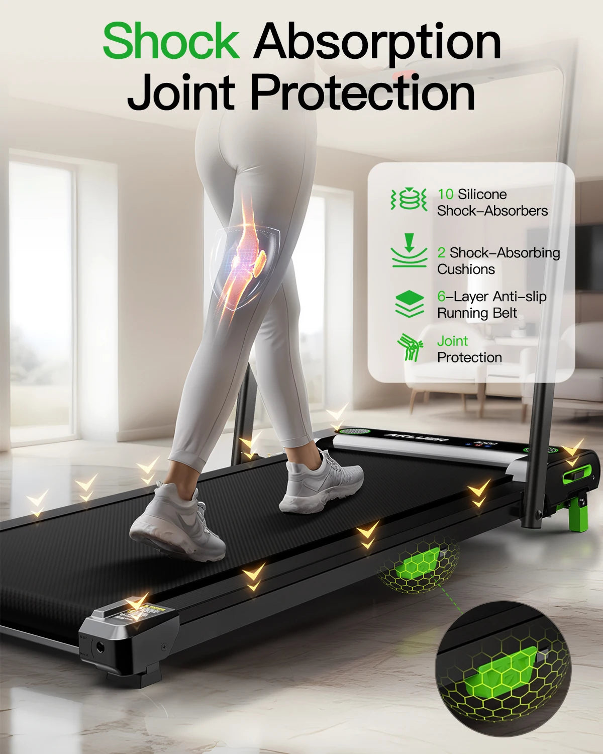 US Stock 2-in-1 Cardio Treadmill Foldable LED Screen Walking Running Machine Electric for Home Office Fitness Dropshipping