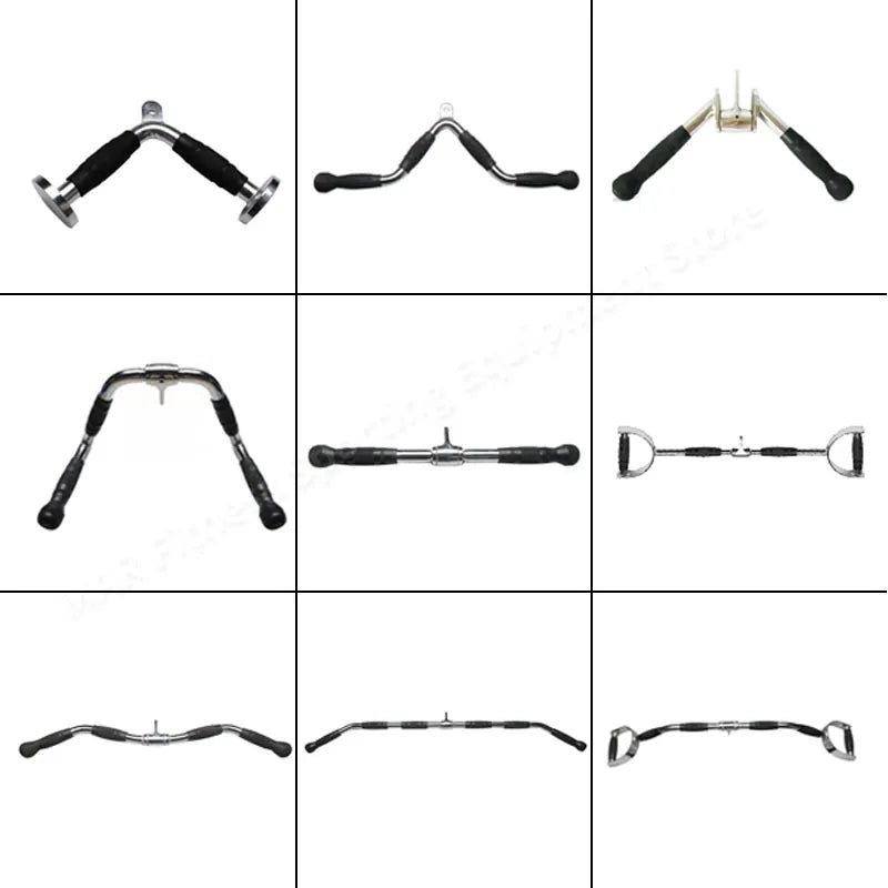Fitness Solid T-bar, V-Bar Heavy Duty Load Bearing Lat Pull Down Bar,Fine Polishing Sitting Rowing Fitness Equipment Accessories