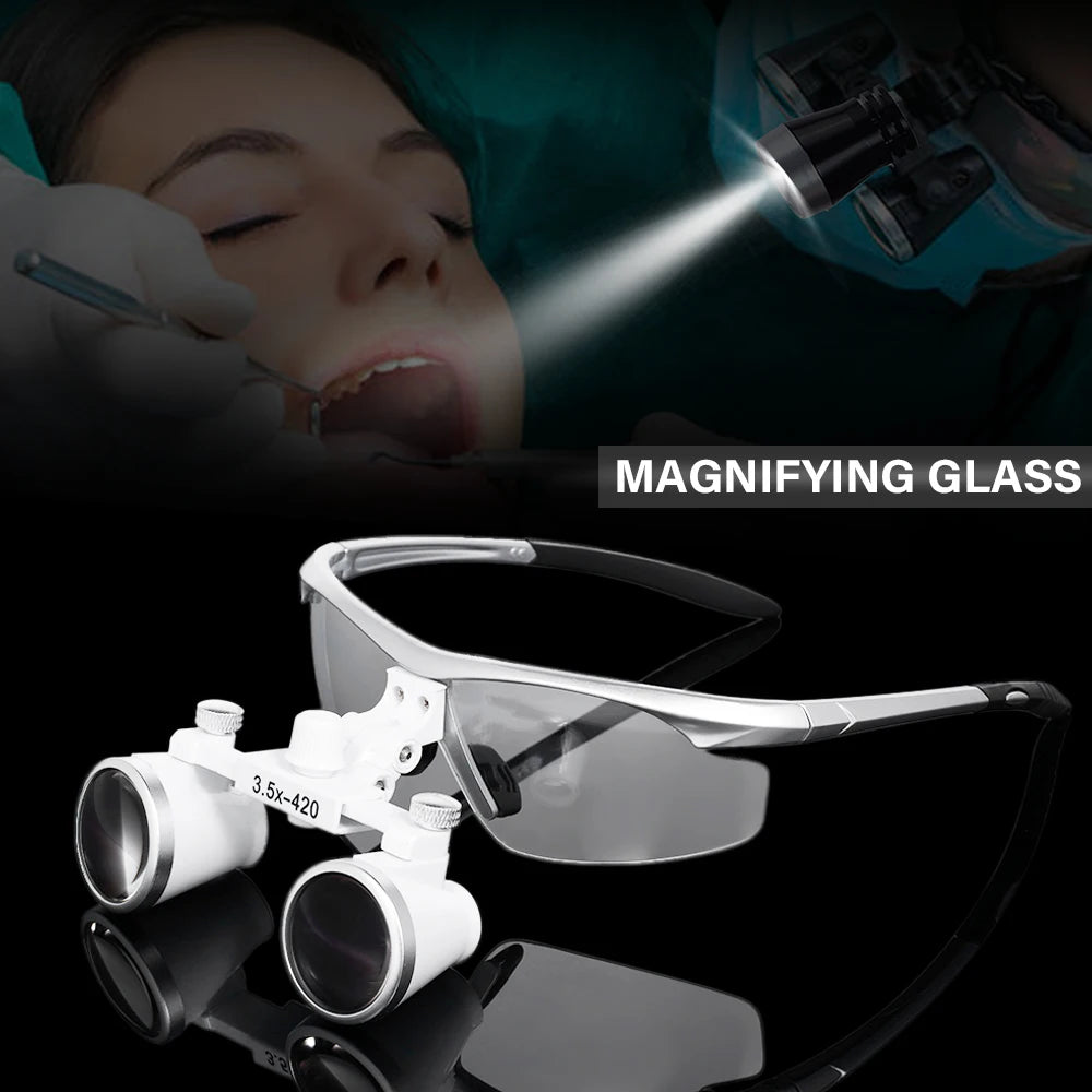 Niceden Dental Loupe 2.5X 3.5X Magnification Binocular Surgery Surgical Magnifier Headlight LED Light Dentist Medical Loupes