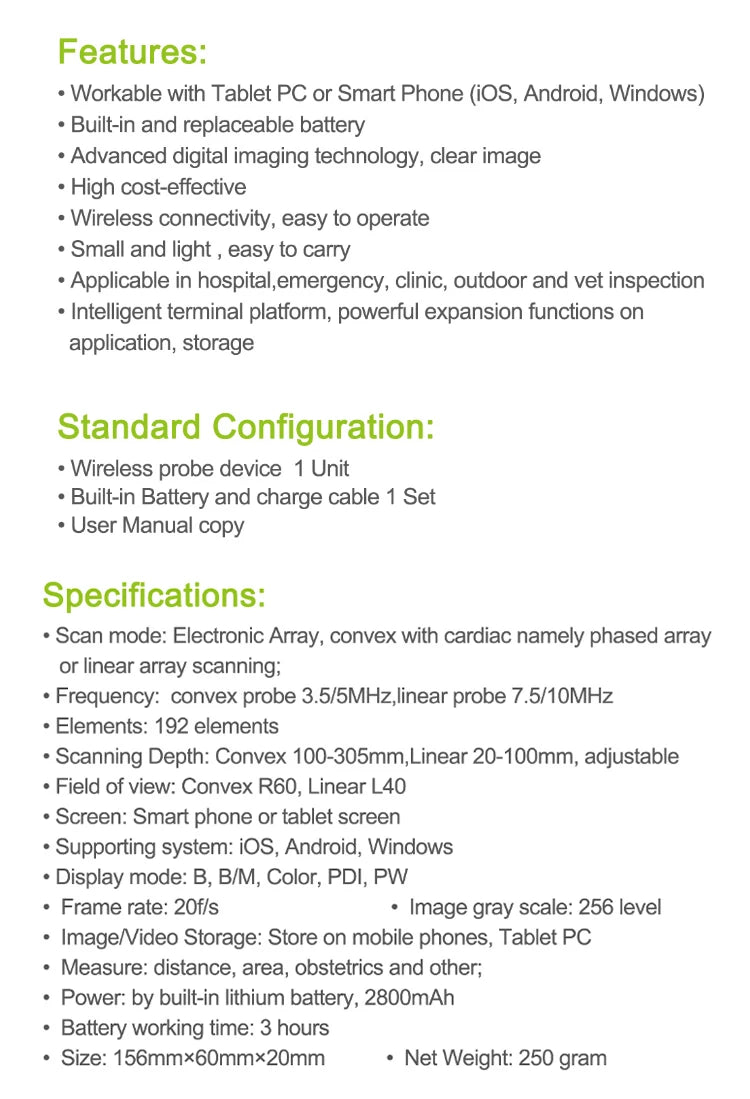 New Arrival Clinic Hospital Use Portable Ultrasound Scanner Machine Portable Ultrasound Scanner Color Doppler Device