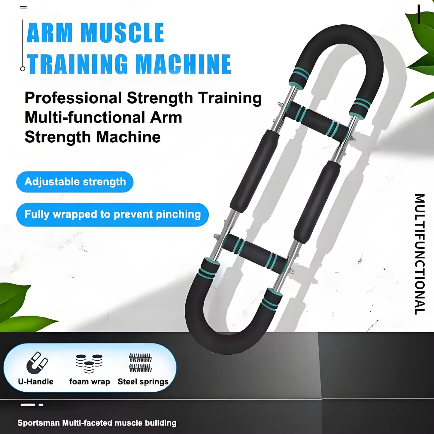 Adjustable 30KG-50KG Power Wrists Trainer Twister Arm Exerciser for Strength Cardio Training Full-Body Combo Spring Bars for Men