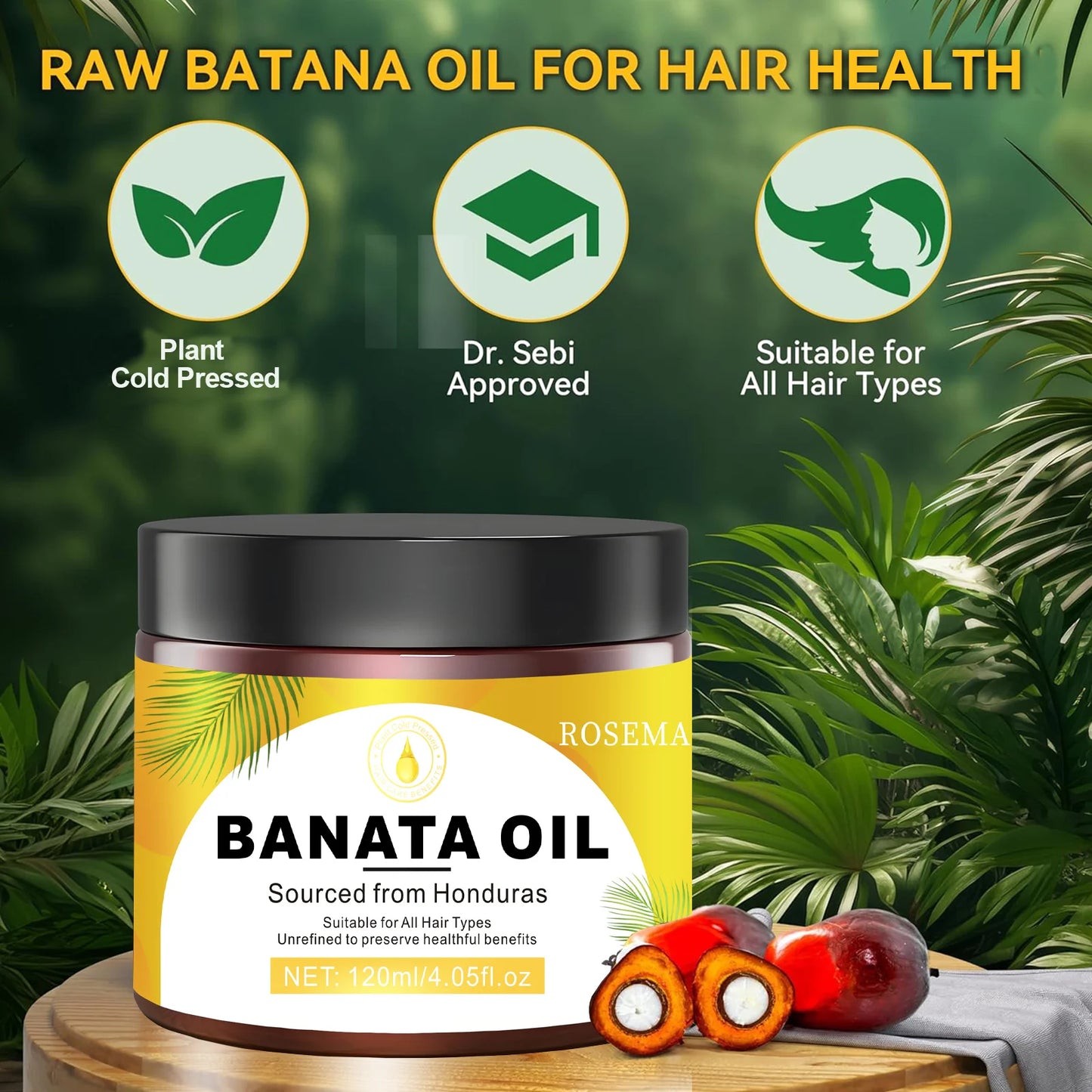 Raw Batana Oil by Dr. Sebi Organic Raw Honduras Oil for Hair Growth100% Pure & Natural for Thicker, Stronger Hair