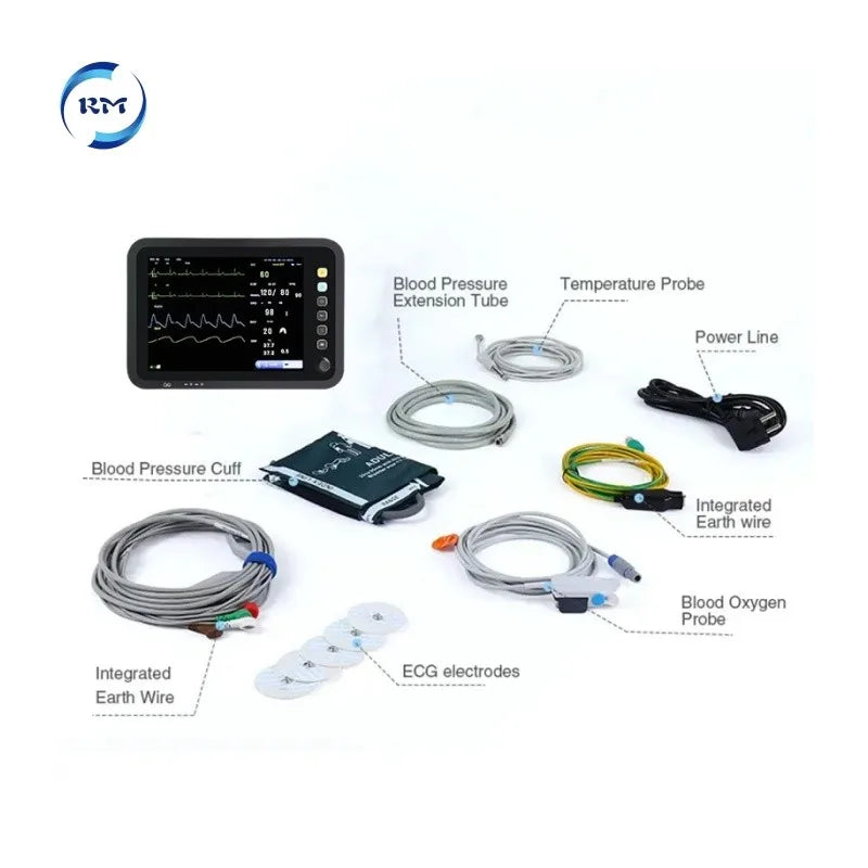Full Touch Screen 12.1 Inch ICU Monitor Hospital Ambulance Instrument Vital Signs Portable Multi-parameter Patient Monitor