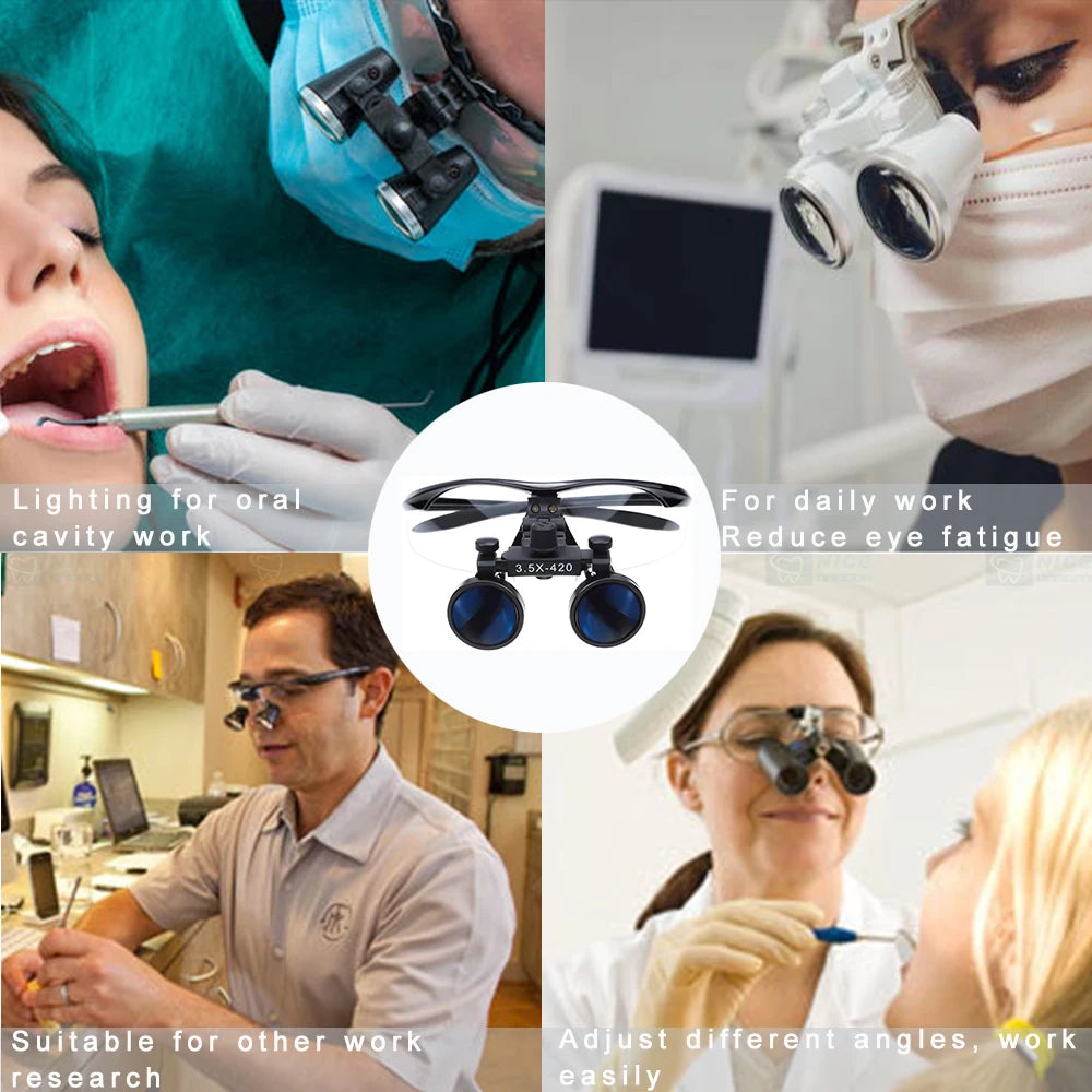 Niceden Dental Loupe 2.5X 3.5X Magnification Binocular Surgery Surgical Magnifier Headlight LED Light Dentist Medical Loupes