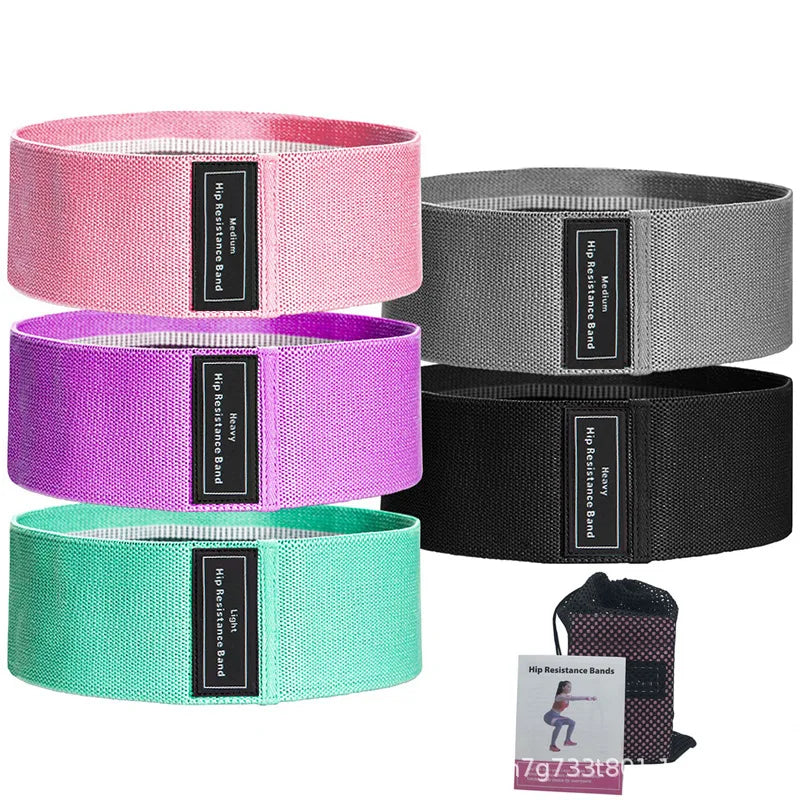 2024 New Arrival Home Workout Fitness Custom Logo Elastic Fabric Non Slip Rubber Hip Booty Yoga Resistance Band